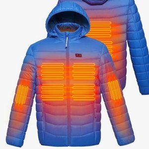 NEW Arctica Gear Lightweight Heated 6 area Jacket with 12V/5A Power Bank XL blue